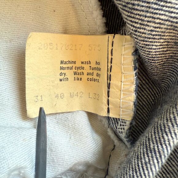 VTG Levis 517 Jeans Mens 37x28 Dark Wash Blue Denim Orange Tag 80s - Picture 2 of 9